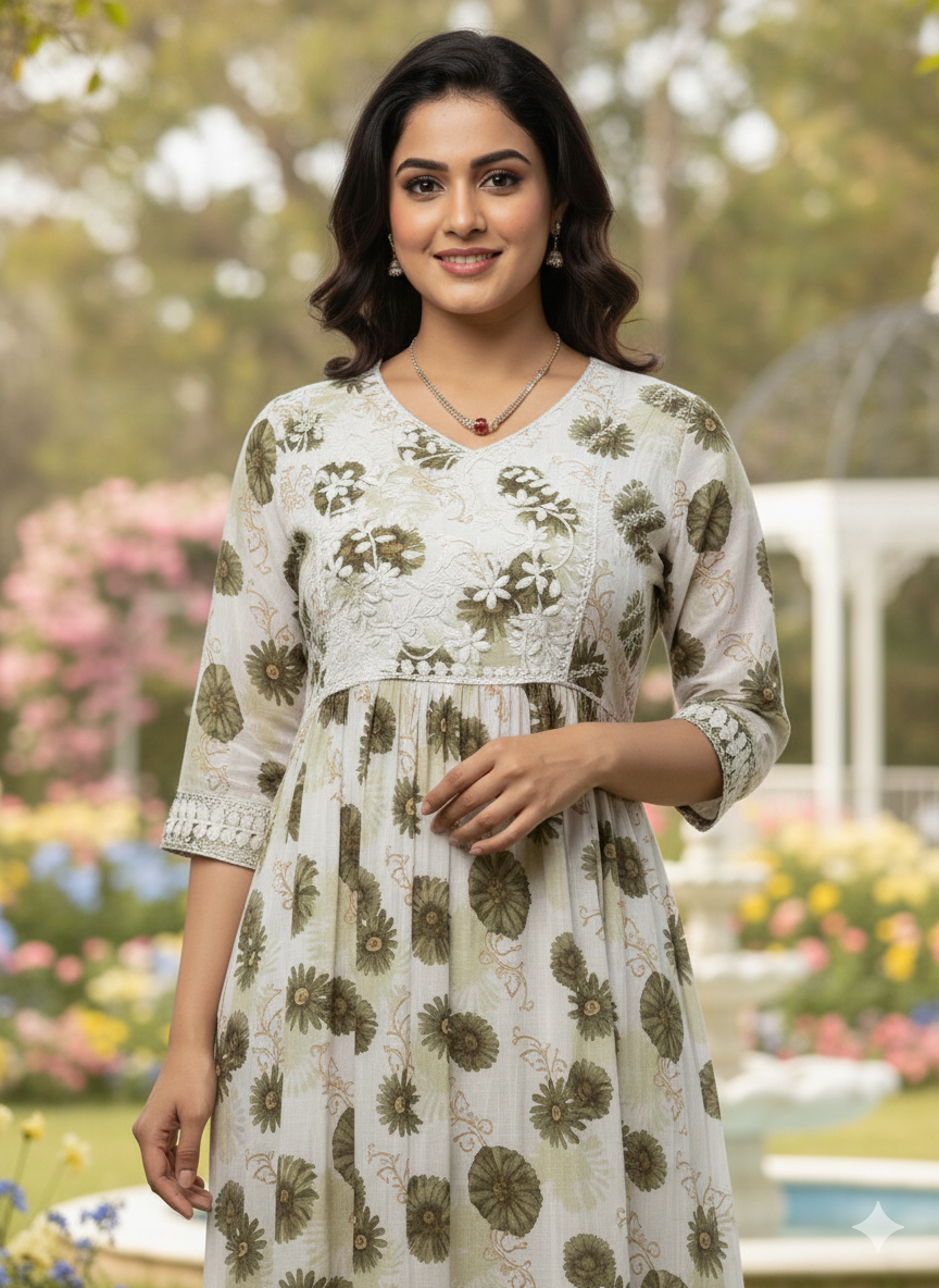 SHIHRI Imported Georgette Embroidered Maxi Dress for girls – Stylish Long dress