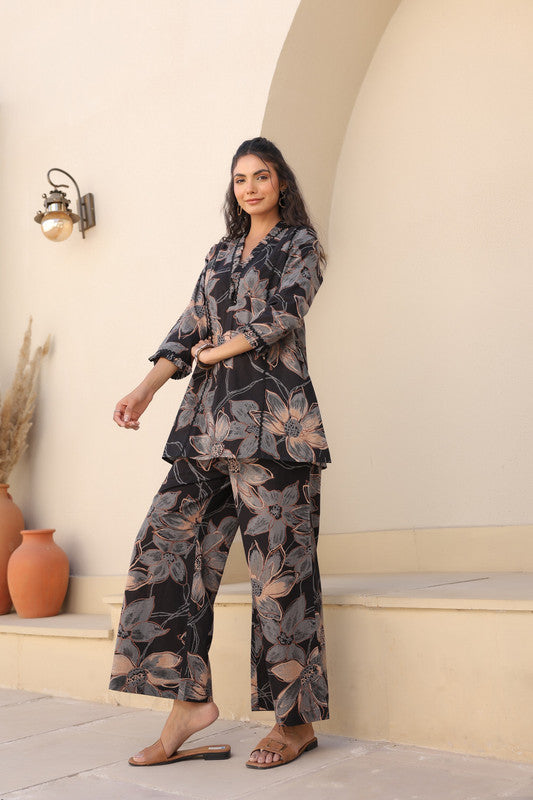 SHIHRI Women's Pure Rayon Slub Co-ord Set | Stylish Casual & Party Wear 2 Piece Set | Top & Bottom Matching Set for Women"