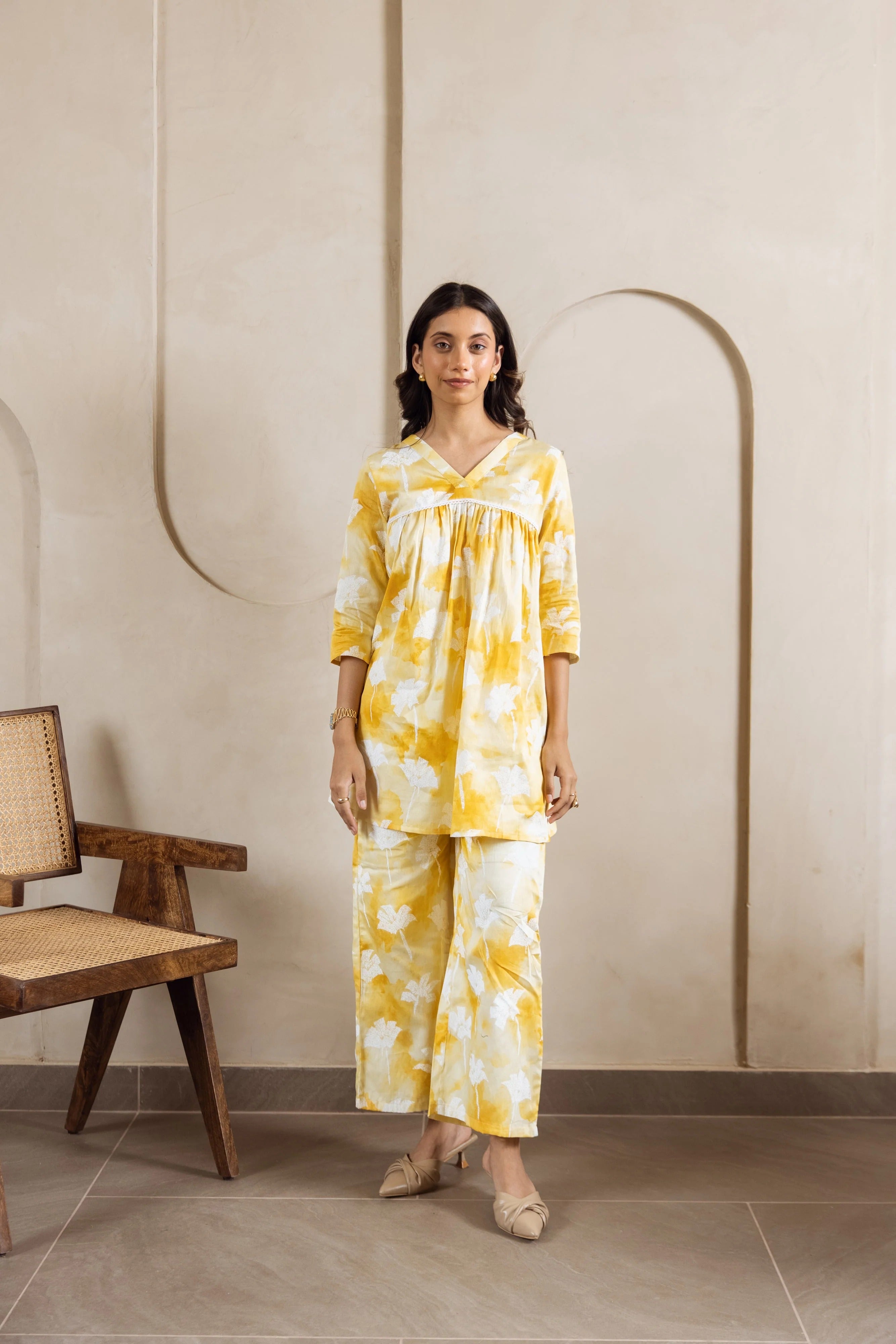 SHIHRI Women's Pure Rayon Slub Co-ord Set | Stylish Casual & Party Wear 2 Piece Set | Top & Bottom Matching Set for Women"