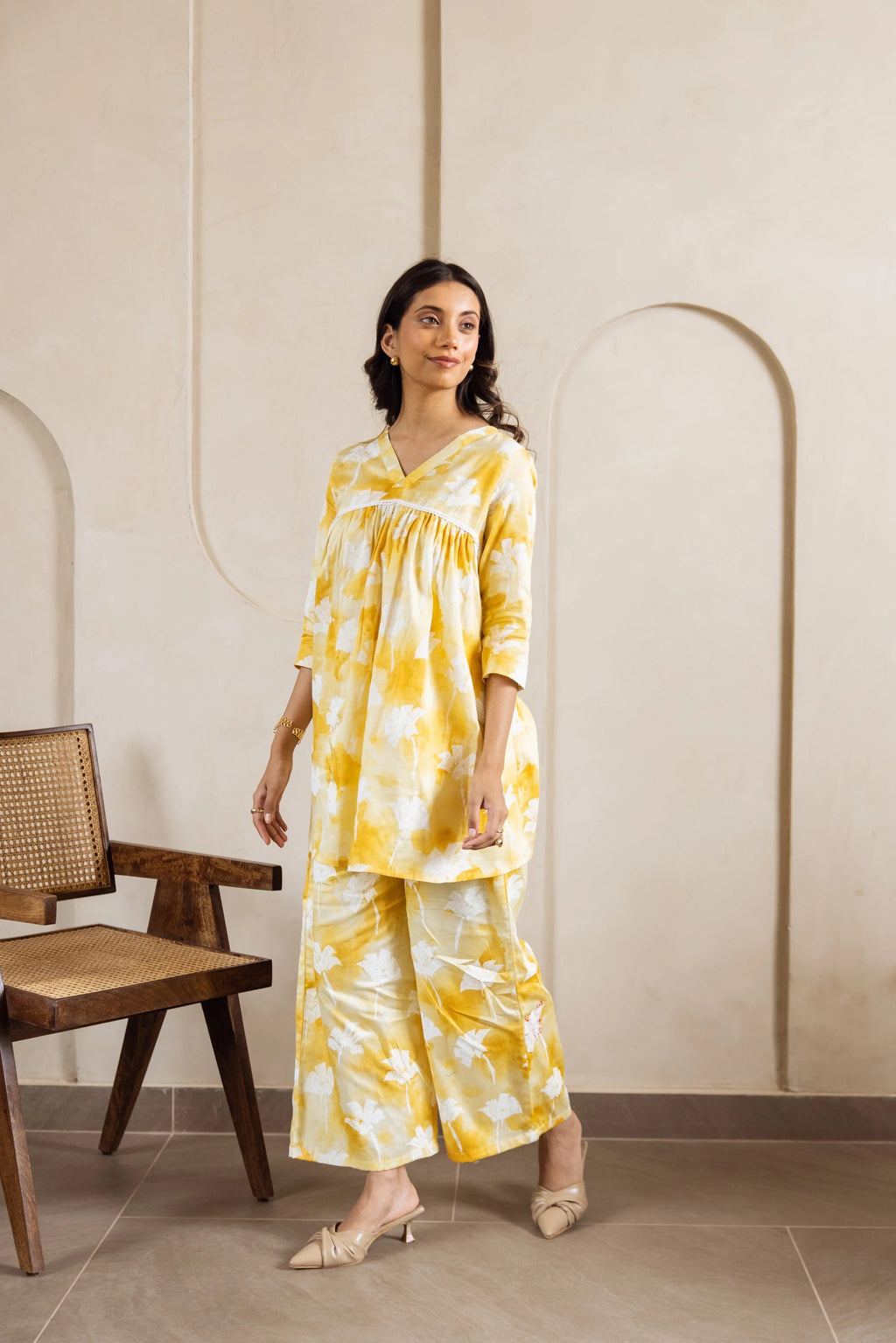 SHIHRI Women's Pure Rayon Slub Co-ord Set | Stylish Casual & Party Wear 2 Piece Set | Top & Bottom Matching Set for Women"