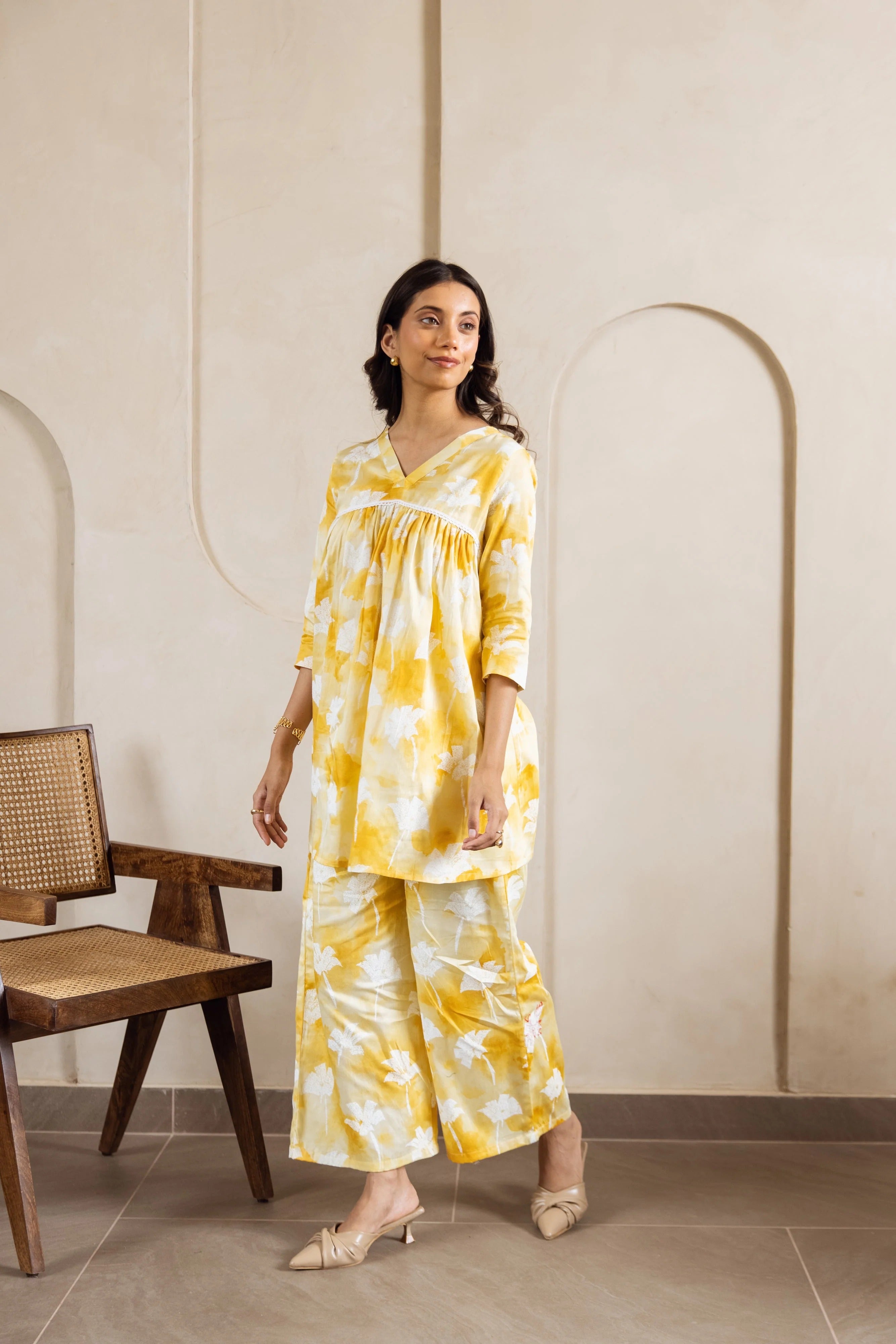 SHIHRI Women's Pure Rayon Slub Co-ord Set | Stylish Casual & Party Wear 2 Piece Set | Top & Bottom Matching Set for Women"